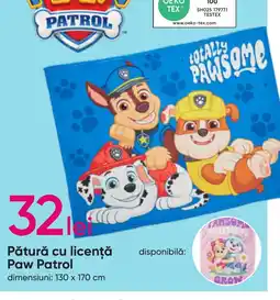 Pepco Pătură cu licenţă Paw Patrol Ofertă