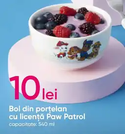 Bol din porţelan cu licenţă Paw Patrol
