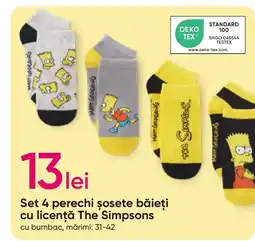 Pepco Set 4 perechi şosete băieţi cu licenţă The Simpsons Ofertă