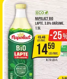 Mega Image NAPOLACT Bio Lapte, 3.8% grasime Ofertă