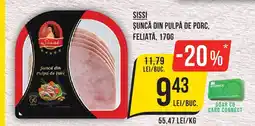 Mega Image SISSI Şuncă din pulpă de porc, feliată Ofertă
