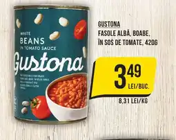 Mega Image GUSTONA Fasole albă, boabe, în sos de tomate Ofertă