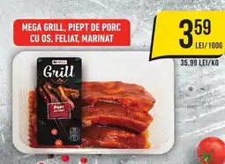 Mega Image MEGA Grill, piept de porc cu os, feliat, marinat Ofertă