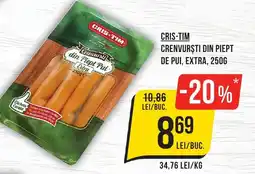 Mega Image CRIS-TIM Crenvurști din piept de pui, extra Ofertă