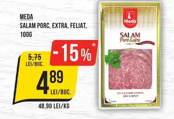 Mega Image MEDA Salam porc, extra, feliat Ofertă