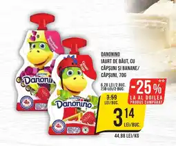 Mega Image DANONINO Iaurt de băut, cu căpşuni şi banane/ căpşuni Ofertă