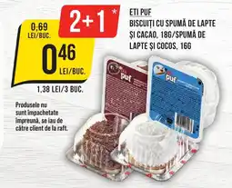 ETI Puf Biscuiți cu spumă de lapte și cacao