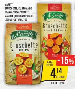 MARETTI Bruschette, cu aromă de brânză/pizza/tomate