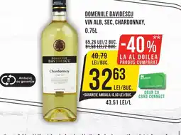 Mega Image DOMENIILE DAVIDESCU Vin alb, sec, chardonnay Ofertă