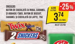 Mega Image SNICKERS Baton de ciocolată cu nuga, caramel și arahide Ofertă