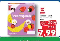 Kaufland Brânză Quark căpșuni și banane 4x80g Ofertă