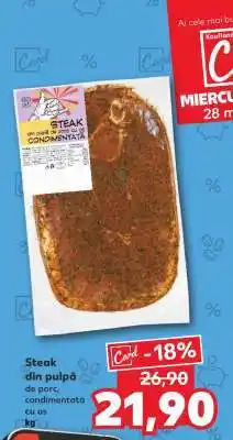Kaufland Steak din pulpă de porc, condimentata cu os Ofertă