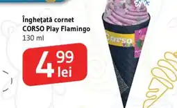 Îngheţată cornet CORSO Play Flamingo
