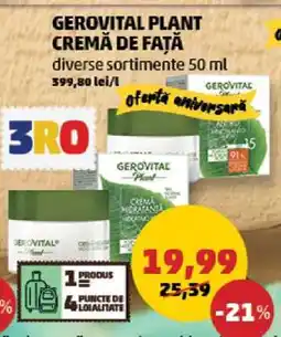 Penny GEROVITAL PLANT CREMĂ DE FAȚĂ Ofertă