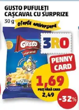 Penny Gusto Pufuleți Cașcaval cu Surprize Ofertă