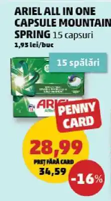 Penny ARIEL ALL IN ONE CAPSULE MOUNTAIN SPRING 15 capsuri Ofertă
