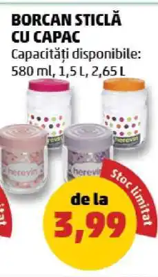 Penny BORCAN STICLĂ CU CAPAC Ofertă