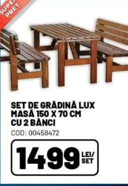 Ambient Set de grădină lux masă cu 2 bănci Ofertă