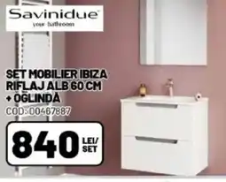 Ambient Set mobilier ibiza riflaj alb + oglinda Ofertă