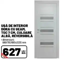 Ambient Uşa de interior dora cu geam, toc, culoare albă, reversibilă Ofertă