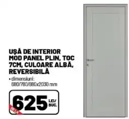 Ambient Uşa de interior mod panel plin, toc, culoare albă, reversibilă Ofertă