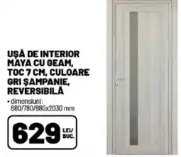 Ambient Ușă de interior maya cu geam, toc, culoare gri şampanie, reversibilă Ofertă