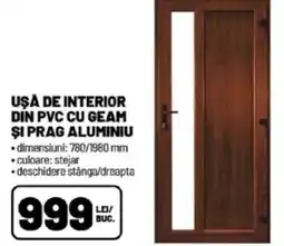 Ambient Uşa de interior din pvc cu geam şi prag aluminiu Ofertă