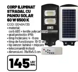 Ambient Corp iluminat stradal cu panou solar 60 w 6500 k Ofertă