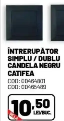 Ambient Întrerupator simplu dublu candela negru catifea Ofertă