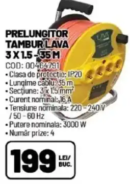 Ambient Prelungitor tambur lava 3x1.5-35m Ofertă