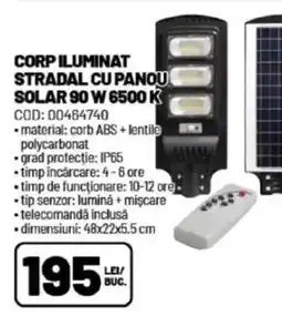Ambient Corp iluminat stradal cu panou solar 90 w 6500 k Ofertă