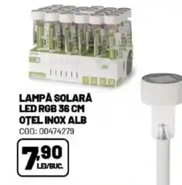 Ambient Lampå solară led rgb 36 cm otel inox alb Ofertă