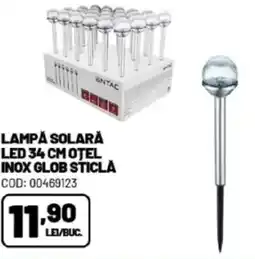 Ambient Lampă solară led 34 cm otel inox glob sticlă Ofertă