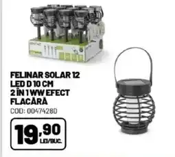 Ambient Felinar solar 12 led d 10 cm 2 în 1ww efect flacårå Ofertă