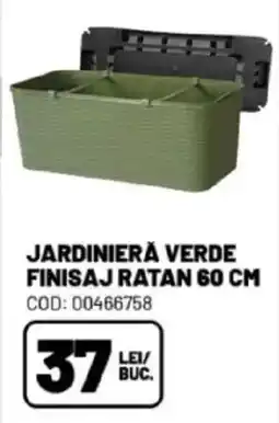 Ambient Jardinieră verde finisaj ratan Ofertă