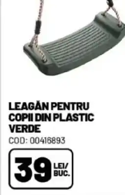 Ambient Leagan pentru copii din plastic verde Ofertă