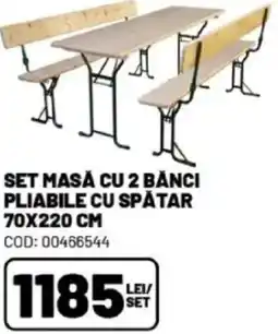 Ambient Set masă cu 2 bănci pliabile cu spåtar Ofertă