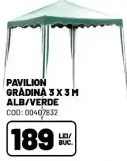 Ambient Pavilion grădină 3 x 3 m alb/verde Ofertă