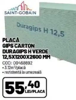 Ambient Placă gips carton duragips h verde Ofertă