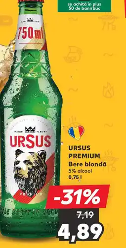 Kaufland URSUS PREMIUM Bere blondă 5% alcool Ofertă