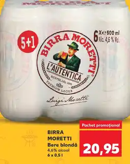 Kaufland BIRRA MORETTI Bere blondă 4,6% alcool Ofertă