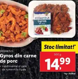Lidl ERIDANOUS Gyros din carne de porc Ofertă