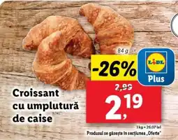 Lidl Croissant cu umplutură de caise Ofertă