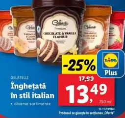Lidl GELATELLI Îngheţată în stil italian Ofertă