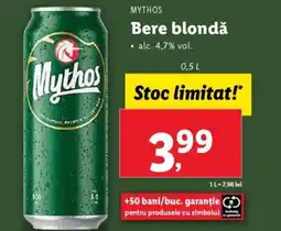 Lidl MYTHOS Bere blondǎ Ofertă