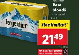 Lidl BERGENBIER Bere blondǎă Ofertă