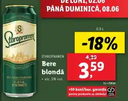 Lidl STAROPRAMEN Bere blondă Ofertă