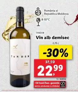 Lidl TANDEM Vin alb demisec Ofertă
