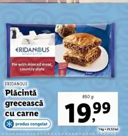 Lidl ERIDANOUS Plăcintă grecească cu carne Ofertă