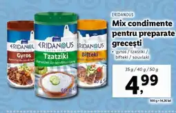 Lidl ERIDANOUS Mix condimente pentru preparate greceşti Ofertă